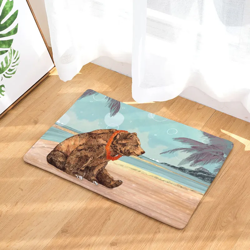 Monily Противоскользящий водонепроницаемый напольный коврик Фламинго лиса Сова