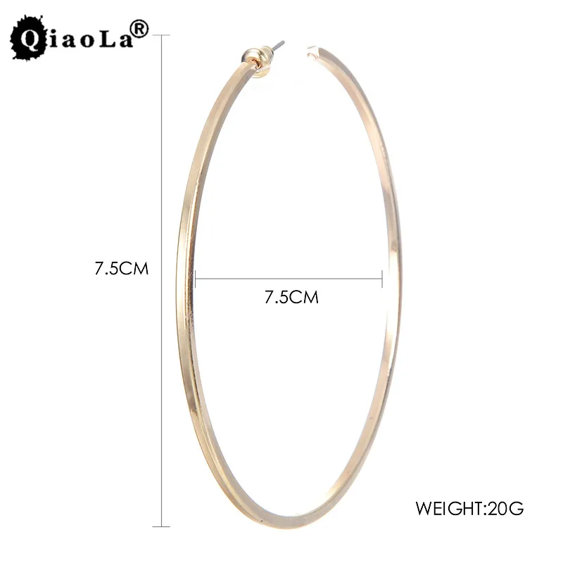 Женские серьги-кольца 75 мм большие круглые 1 пара подарочные украшения в стиле