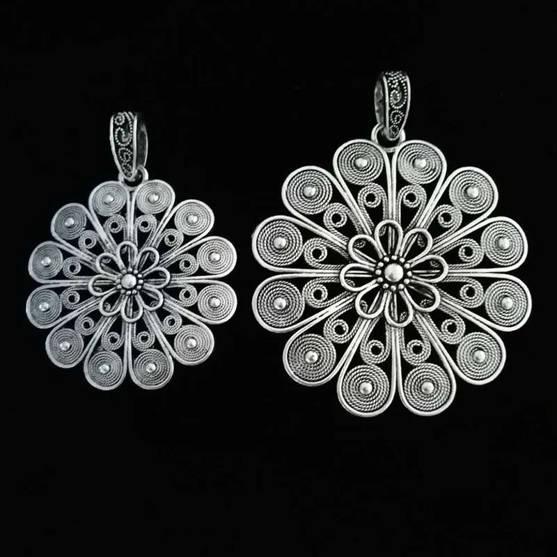 

ZXZ 2pcs Large Filigree Peacock Tail Flower Charms Pendants for Necklace Jewelry Making Findings
