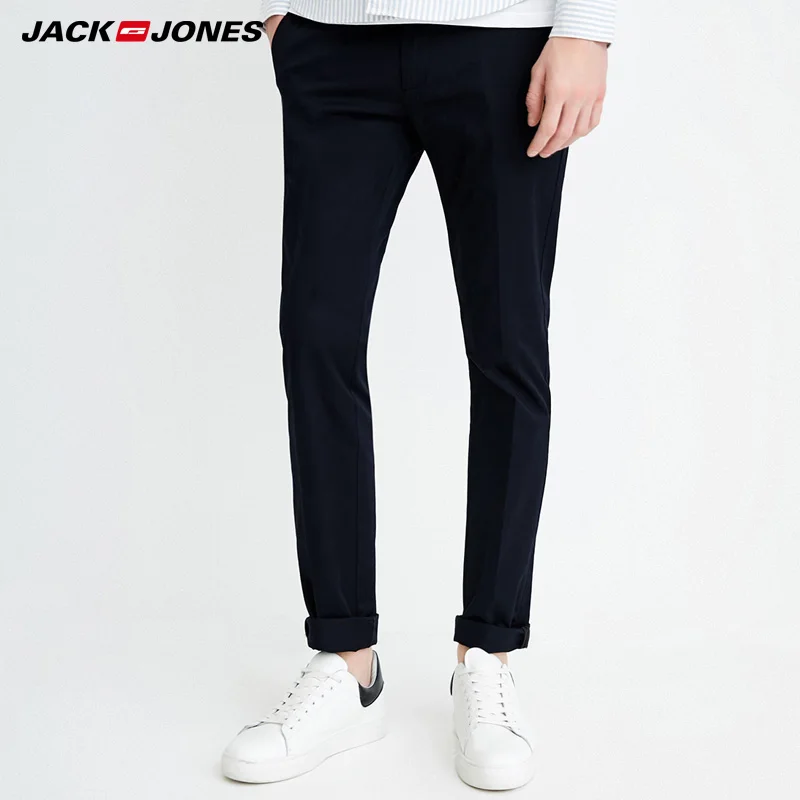 JackJones Весна Лето Новые мужские Стрейчевые хлопковые прямые облегающие