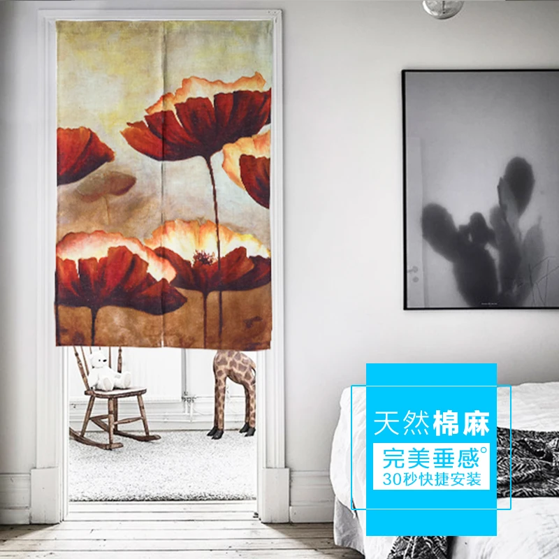 Красивые шторы бледно-хлопковые двери красные занавески для ресторана кухни