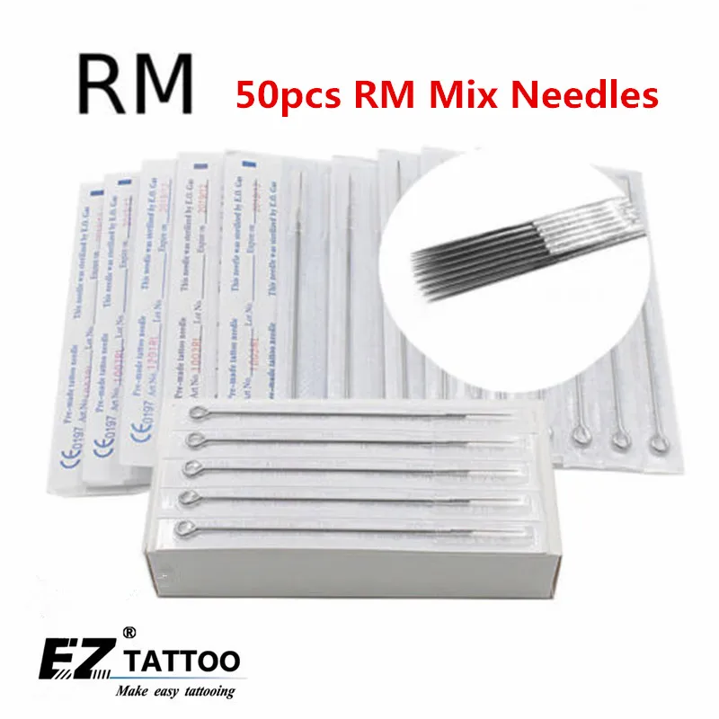 50 шт. одноразовые изогнутые иглы для татуировок 7RM 9RM 11RM 13RM 15RM|tattoo needles 7rm|tattoo