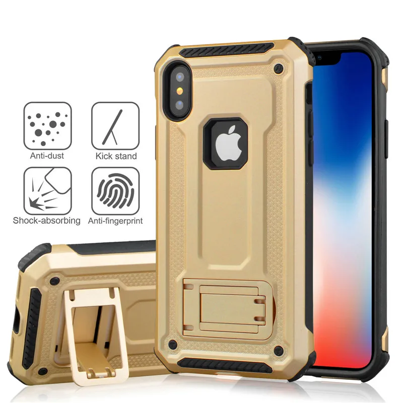 Противоударный Armour чехол для iPhone 6 6s(4,") футляр PC Пластик Телефон чехол для iPhone X 7 8 6 плюс 5,5 телефон случаях - Цвет: gold