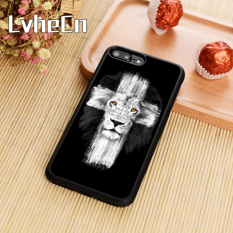 LvheCn Иисус крест Лев чехол для телефона iPhone 5 6 6s 7 8 plus 11 pro X XR XS max samsung S7 edge S8 S9 S10 note |