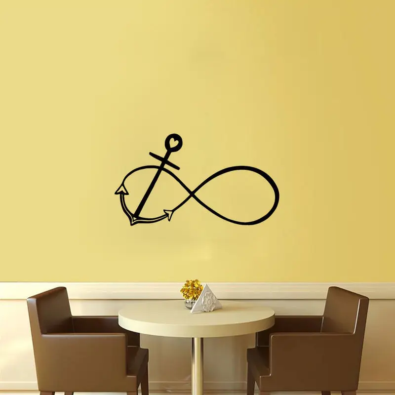 Знак бесконечности и якорь настенные наклейки для гостиной морской съемный