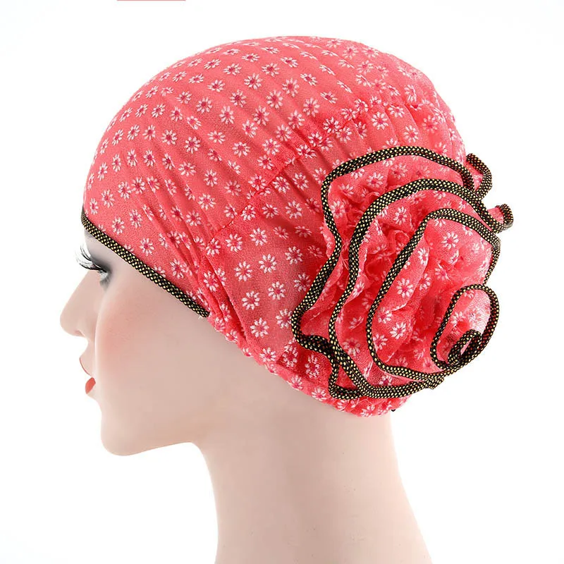 Головной убор для мусульманской женщины девушки хиджаб шапка головной с цветком