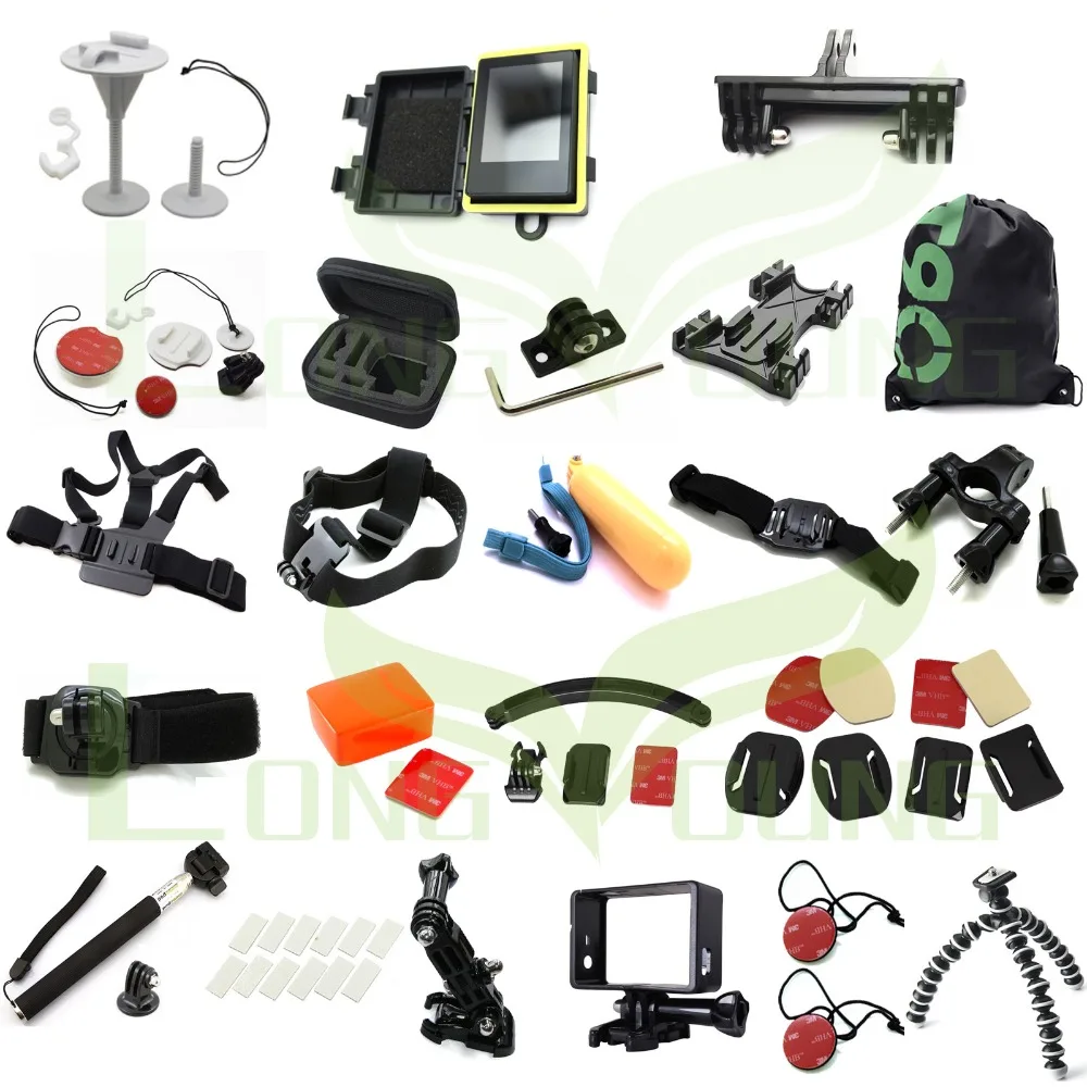 

Набор аксессуаров Ms.L.Meilyadigital для go pro, набор креплений для gopro hero 3 + 3 4 2, сумка для штатива, нагрудная головка, плавающий монопод