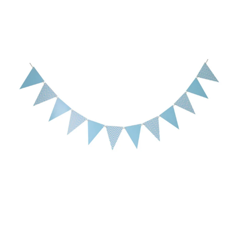 Blue Bunting Баннер с днем рождения, флаги, украшение для вечеринки на день рождения, украшение для детей, украшение для детей, цветная Гирлянда для мальчиков и девочек - Цвет: Blue Bunting