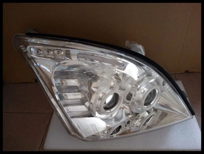 RQXR фара в сборе с ангельским глазом для Toyota land cruiser prado 4000 2700 RZJ120 2003 2009|Фара авто