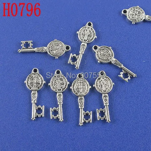 Тибетские Серебряные Подвески в виде ключей Святого Бенедикта h0796 30 шт. |