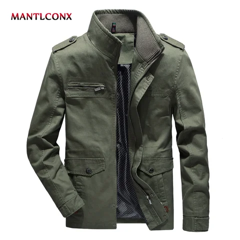 MANTLCONX/Повседневная Хлопковая мужская куртка, Весенняя модная деловая куртка с воротником-стойкой, мужские пальто, Брендовая верхняя одежда, мужская одежда на осень