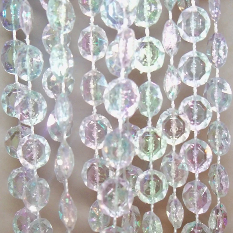 10 мм м переливающиеся Восьмиугольные Акриловые Бусины нитка цепочка Свадебная