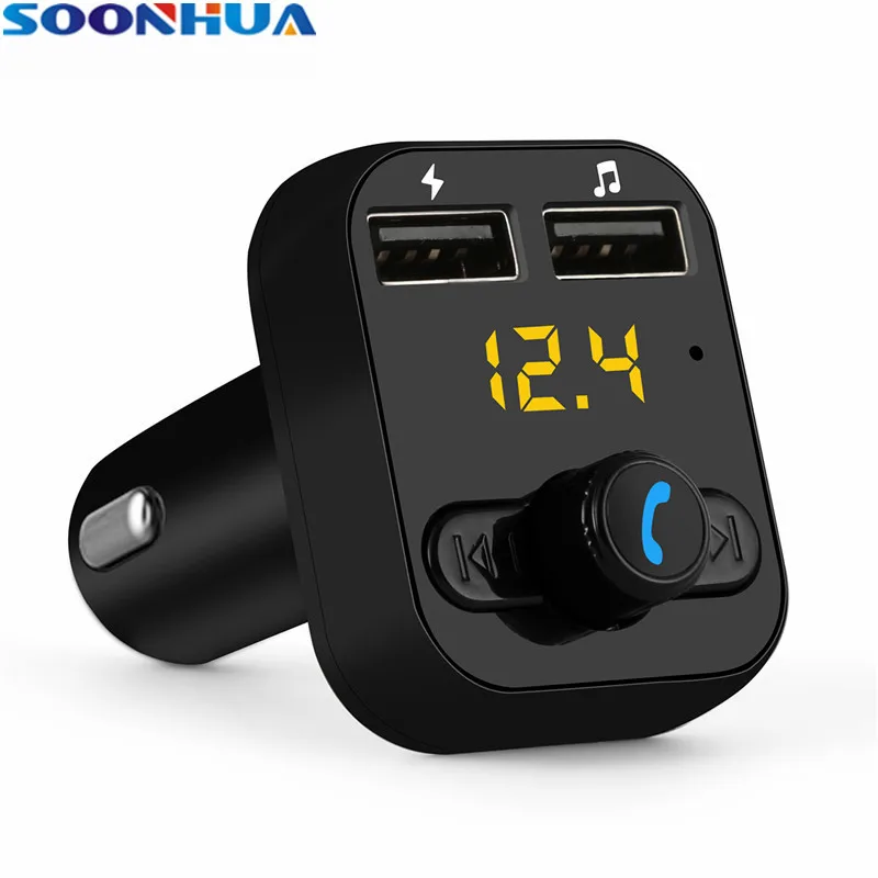 SOONHUA Bluetooth передатчик умное зарядное устройство 3.1A 2 USB Автомобильное Поддержка