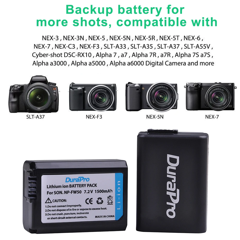 2 шт. NP FW50 литий ионная батарея + светодиодное зарядное устройство для Sony A6000 NEX 7 5N F3