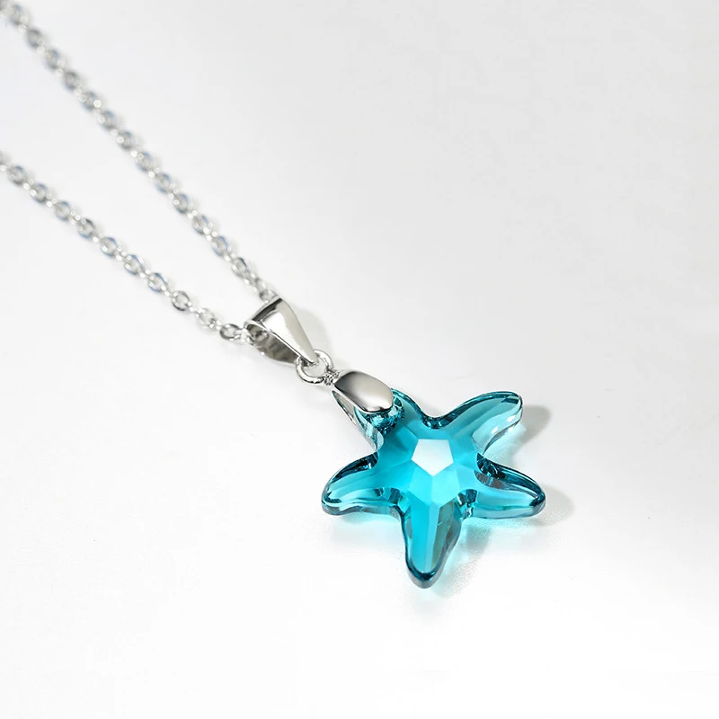 Модные Кристаллы от Swarovski морская звезда подвеска ожерелье серьги-капли для