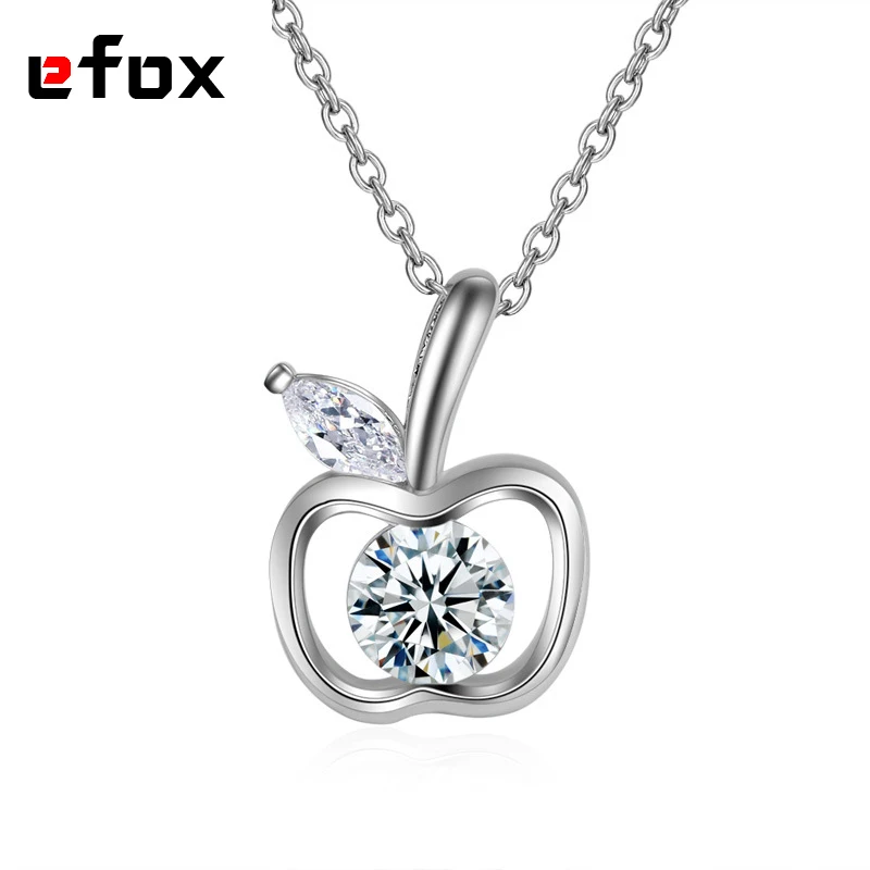 Модные подвески в форме яблок Очаровательное ожерелье с милым кристаллом