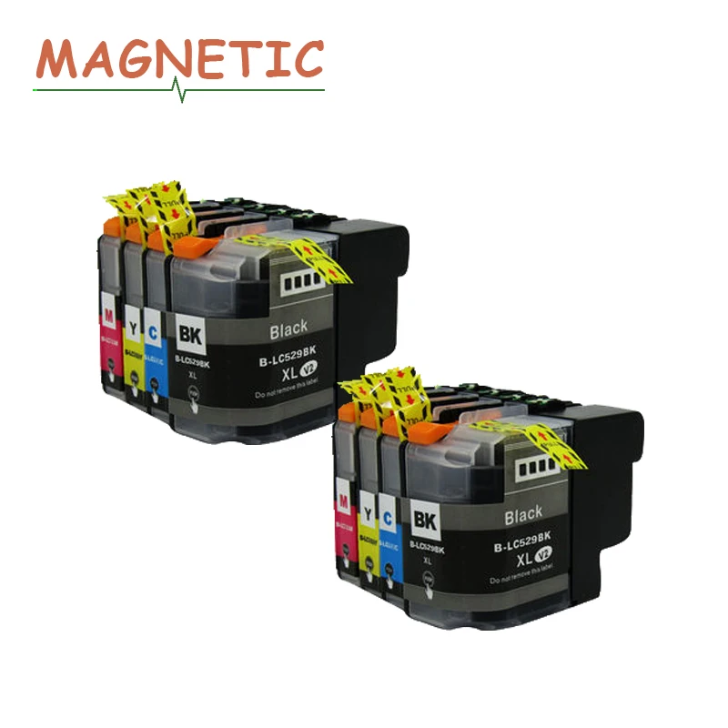 8PK полный картридж LC529 LC525 XL для Brother DCP-J100 DCP-J105 MFC-J200 принтер совместимый чернильный