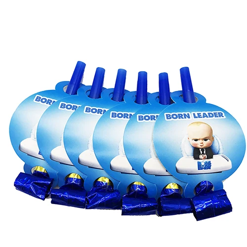 6pcs blowouts Baby Boss тематические вечерние украшения детский душ вечерние принадлежности Baby Boss тематические бумажные тарелки и стаканы салфетки баннеры - Цвет: 6pcs blowouts