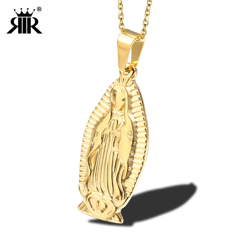 RIR Our Lady кулон «Гваделупа» нержавеющая сталь католические украшения Девы Марии золото серебро ожерелье для религиозного ожерелье s подарок