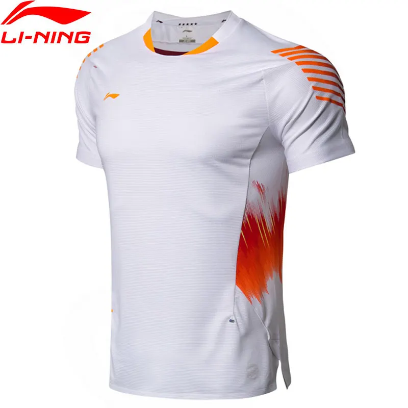 Li Ning Мужская футболка для бадминтона на сухой дышащей комфортной национальной