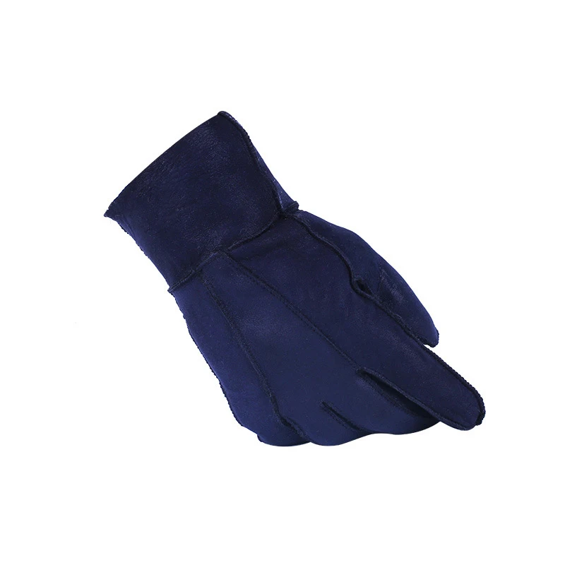 Перчатки мужские зимние из натуральной овечьей кожи модные варежки теплые