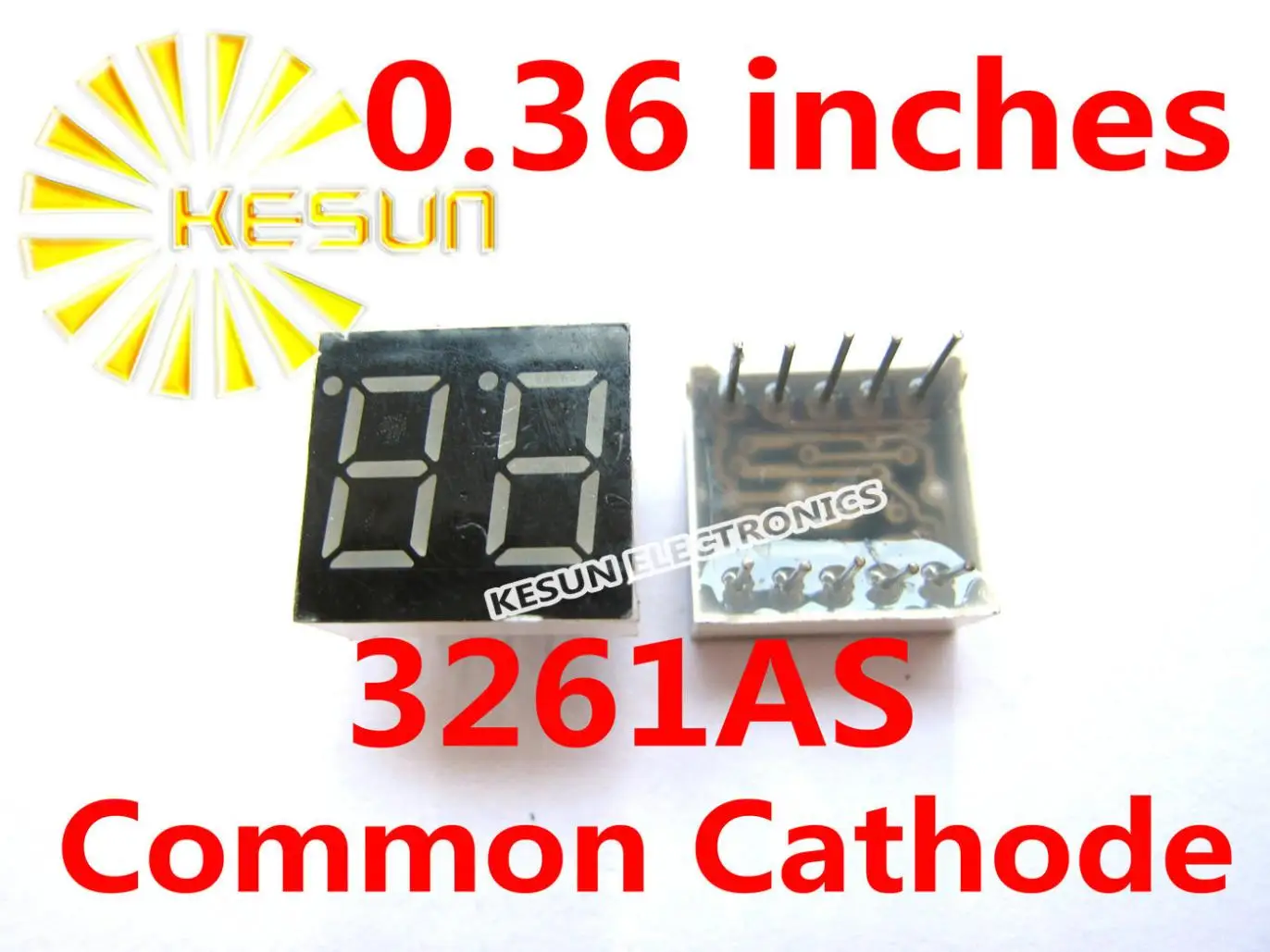 

5PCS x 0.36 inches Red Common Cathode/Anode 2 Digital Tube 3261AS 3261BS LED Display Module