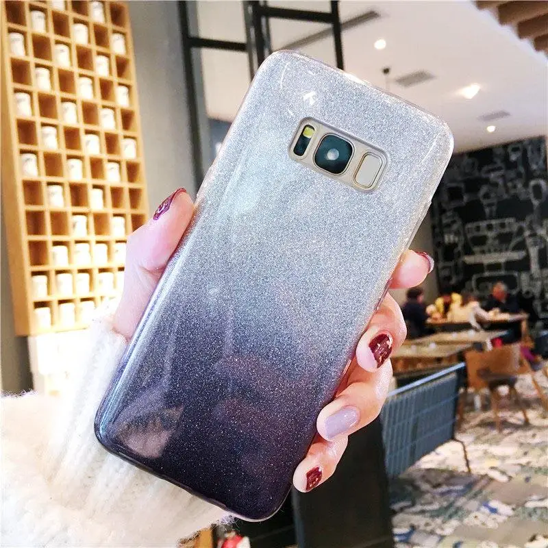 Блестящий Мягкий силиконовый чехол с градиентом для Samsung Galaxy A10 A20 A30 A40 A50 A60 A70 A80 M10