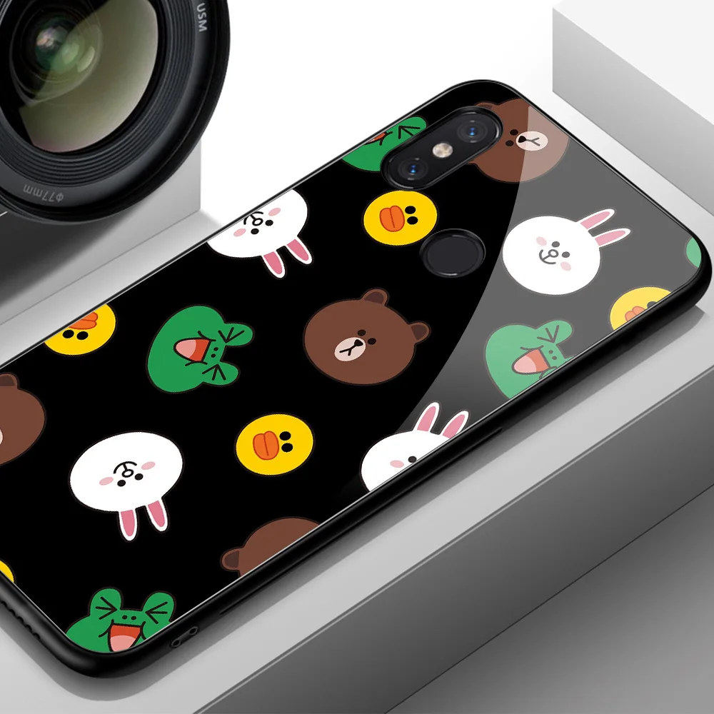FinderCase for case Xiaomi Mi 8 se Cute bear couple Hard Back Glass Phone cover for Mix 2 2s 3 case Xiaomi Mi 8 9 SE lite max 3