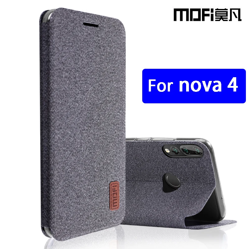 Для huawei nova 4 Чехол global nova4 откидной из ткани полный защитный силиконовый чехол с