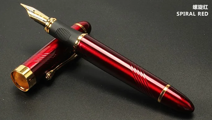 Jinhao темно-красная авторучка Золотая отделка Средний NIB(1, темно-красный - Цвет: J