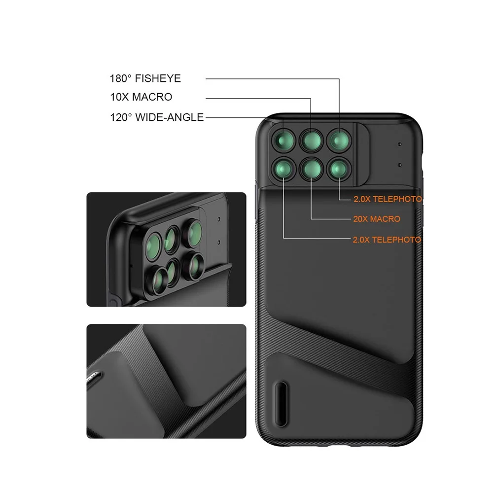 Чехол для объектива камеры iPhone XS Max XR рыбий глаз Широкоугольный макро объектив