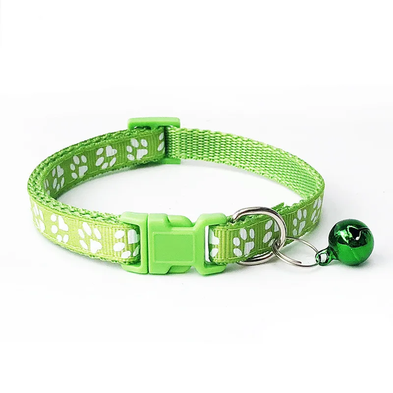 foot light green 1 шт. ошейник для домашних животных с колокольчиком, милый маленький цветок, регулируемый ремень, нейлоновая ткань, щенок, плюшевый Кот, котенок, колье - Цвет: foot light green