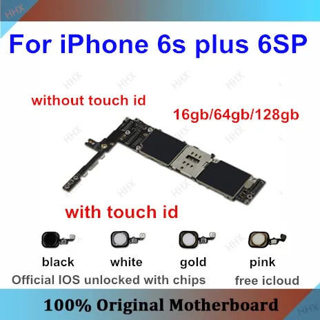 Для iPhone 6s plus 6s p материнская плата с сенсорным ID черная/белая/Золотая/Розовая разблокированная материнская плата без сенсорного экрана 16 Гб/32 ГБ/64 Гб/128 ГБ