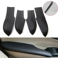 4pcs fit for honda civic 8th 2006 2011 door armrest black pu leather surface shell trim cover decorative car styling accessories