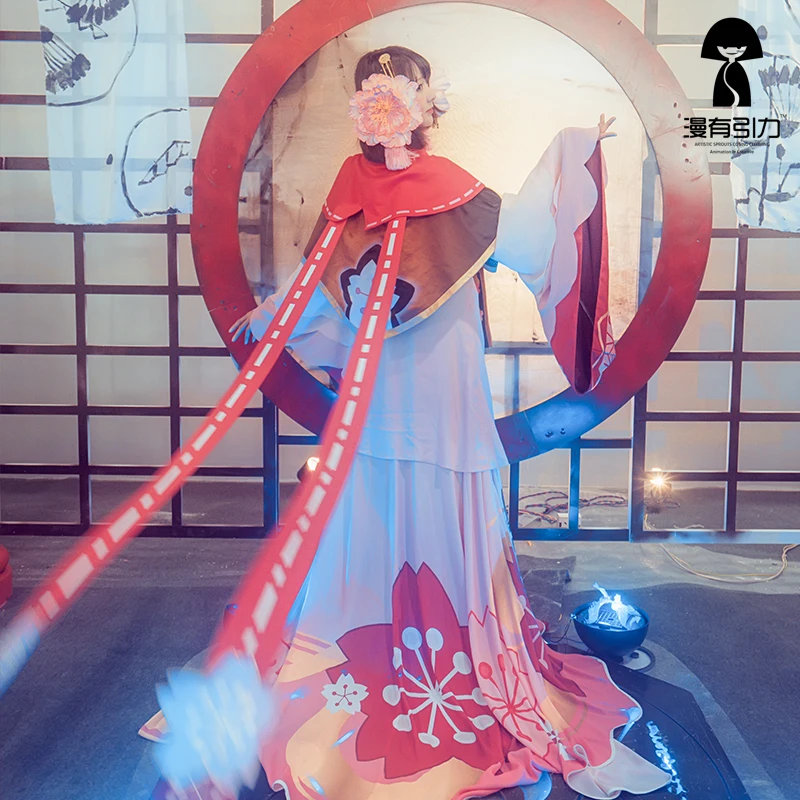 Onmyoji Sakura Monster Ying Huayao костюм для косплея красивая кожа высоко Reductive платье +