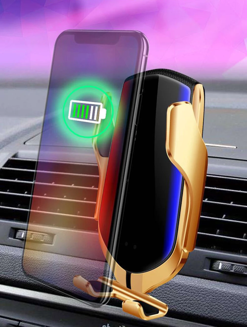 Умное автоматическое зажимное автомобильное беспроводное зарядное устройство для Iphone X Xr Xs 8 Plus Galaxy S10 S9 S8 Быстрая зарядка держатель для телефона