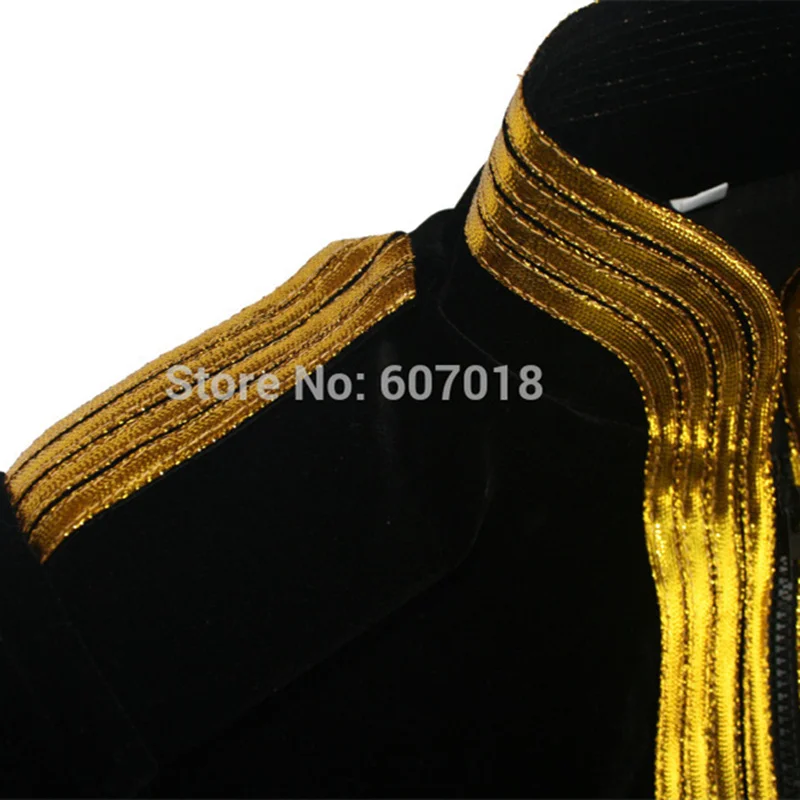 Черное Повседневное платье MJ в стиле милитари куртка с рукавом золотого цвета