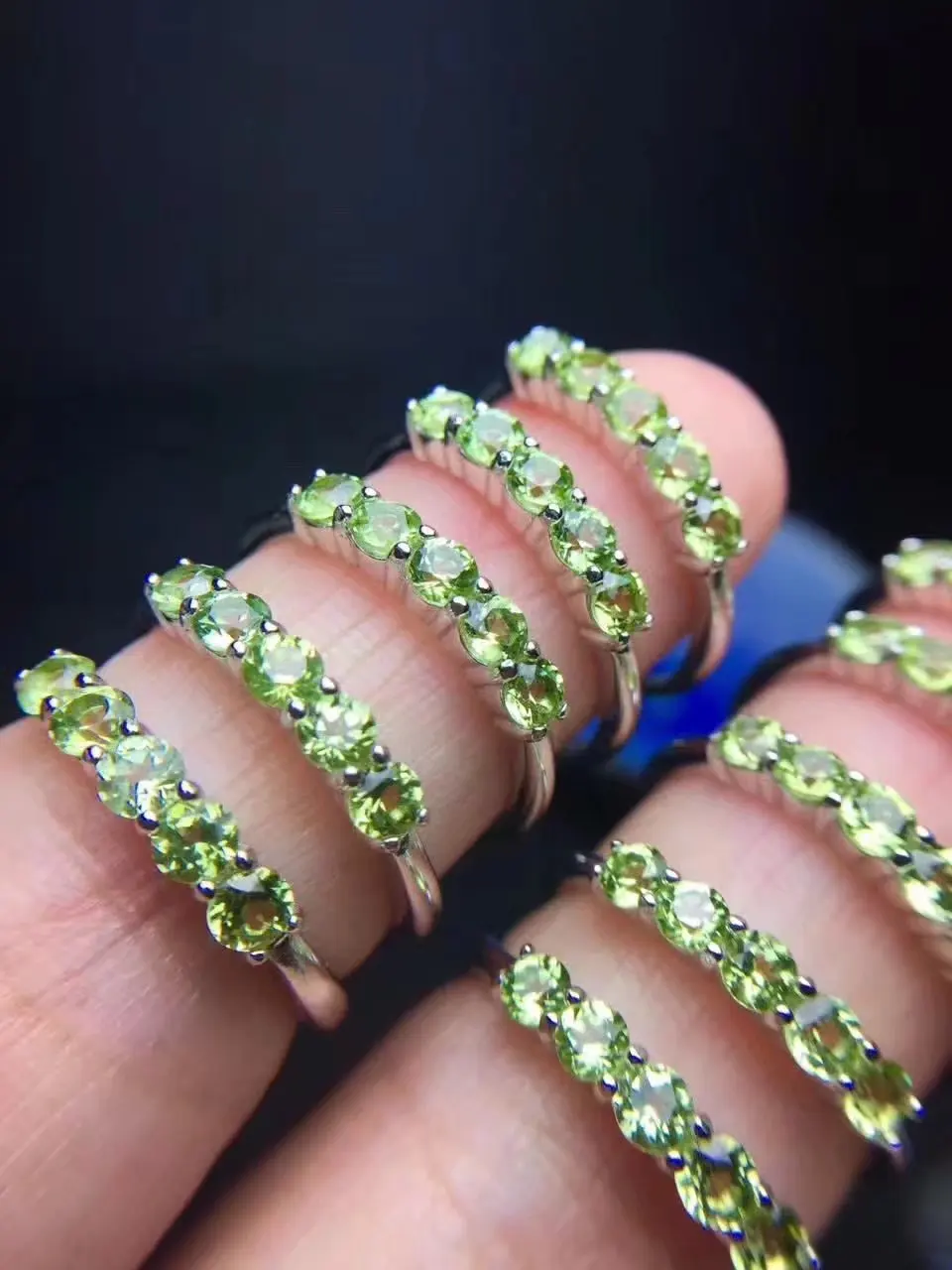 Верность естественно 3 мм кольца из перидота s925 серебро свежий fine Jewelry подарок для женщин натуральный зеленый драгоценный камень перестановок