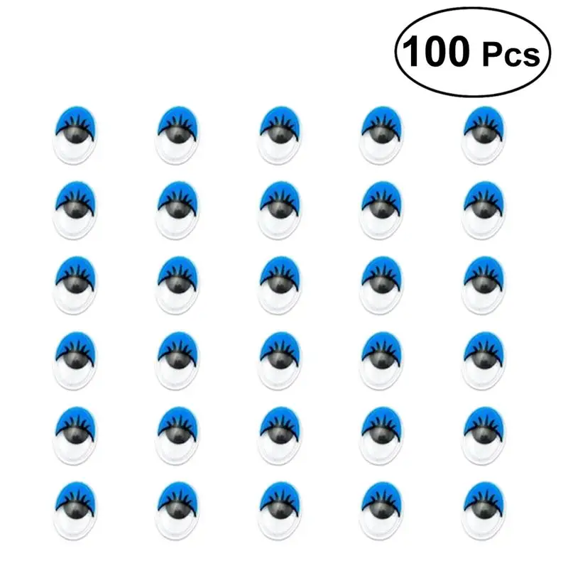 Blue 100 шт., ресницы, волнистые, гладкие глаза, для игрушек, сделай сам, ремесло, украшение, голубые подвижные глаза, куклы, аксессуары для детей, игры - Цвет: Blue