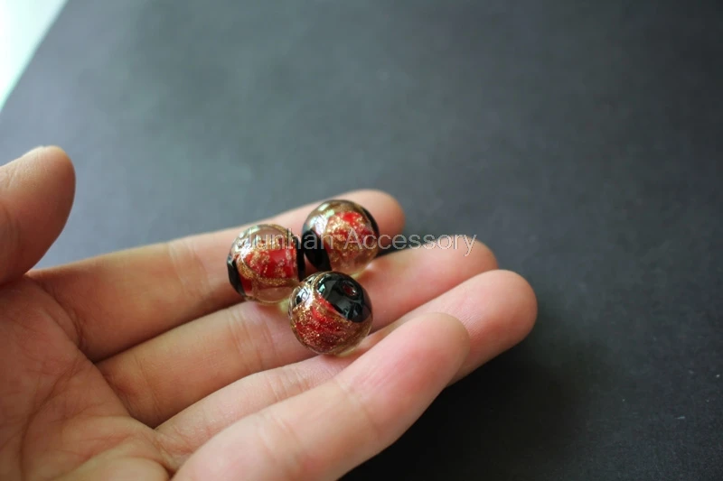 10Pcs/Lot 12mm 14mm Mamade Lampwork Glass beads with gold line painting red color for jewelry making | Украшения и аксессуары
