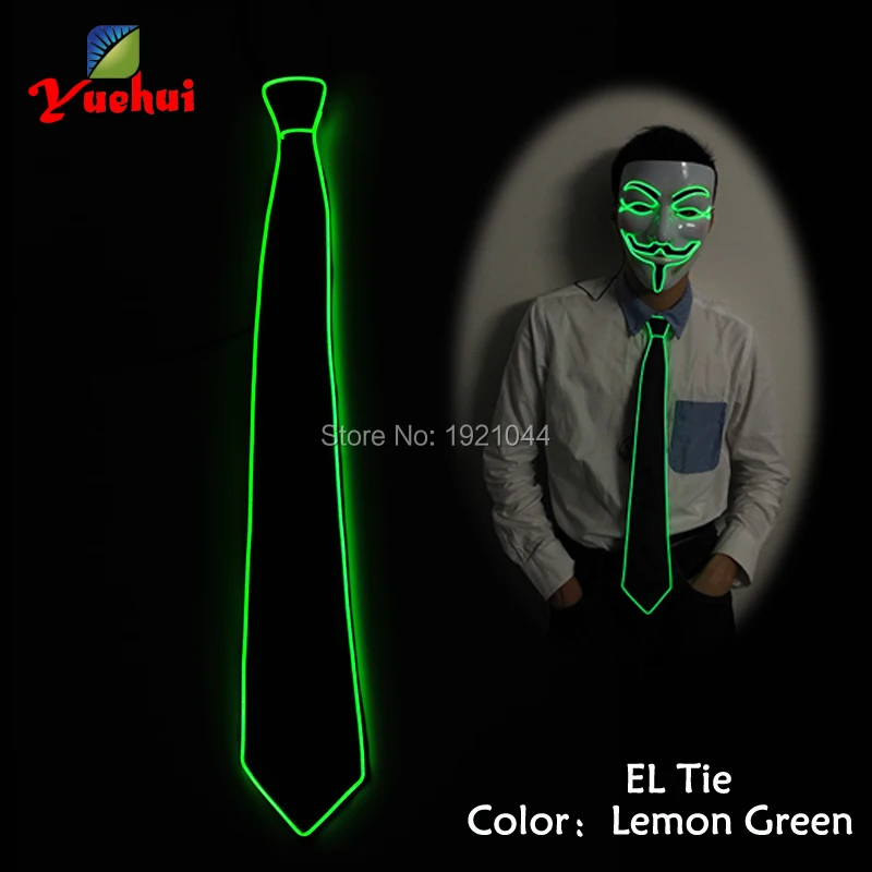 

Neon Glowing Light Necktie with DC-3V Steady on driver 5pieces EL Wire Glowing Tie Fashion Event Glow Party Decoration