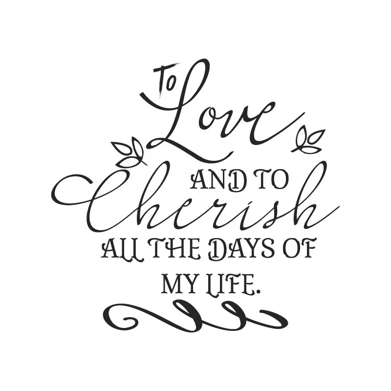 Свадебные наклейки с цитатой любить и ценить все дни моей жизни Виниловая