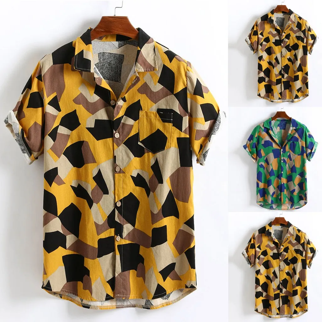 Новое поступление 2019 мужская Свободная Повседневная рубашка из Гавайского