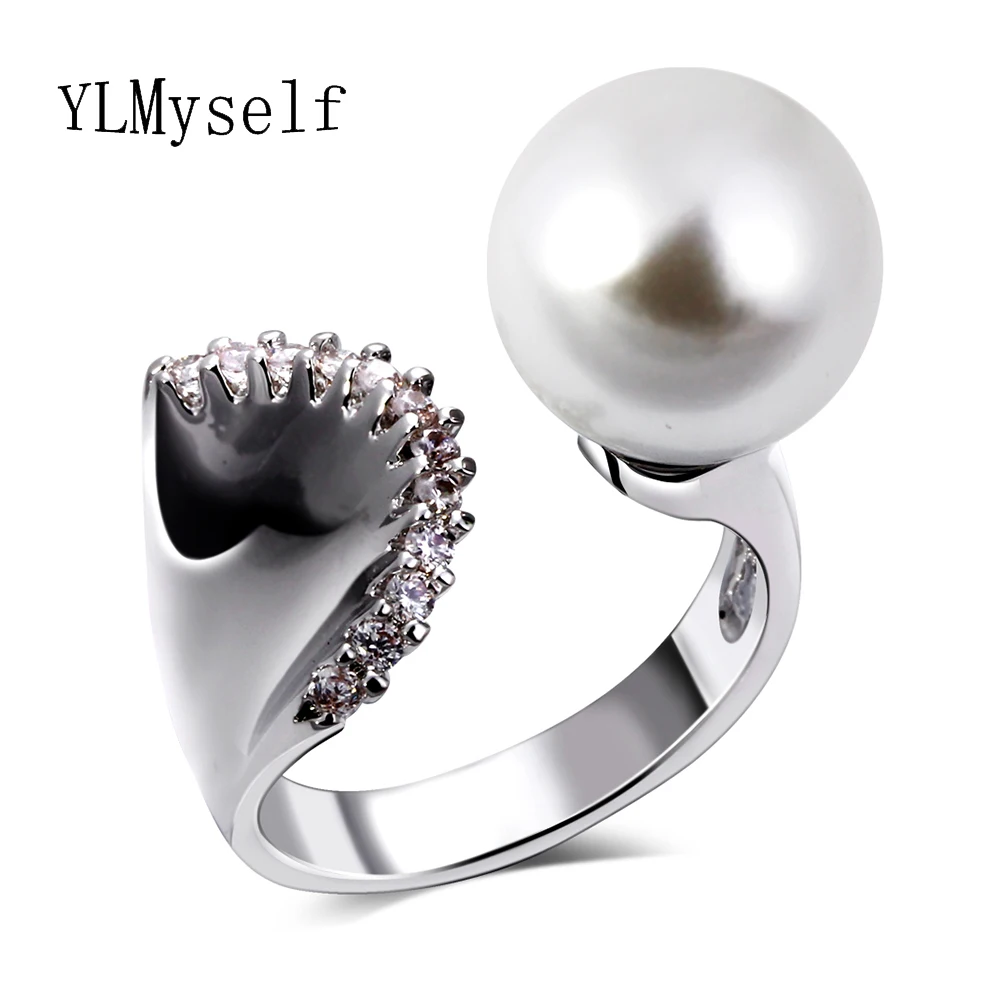 Женское кольцо с жемчугом белого и золотого цвета ручная работа 2021|pearl ring|finger ringring