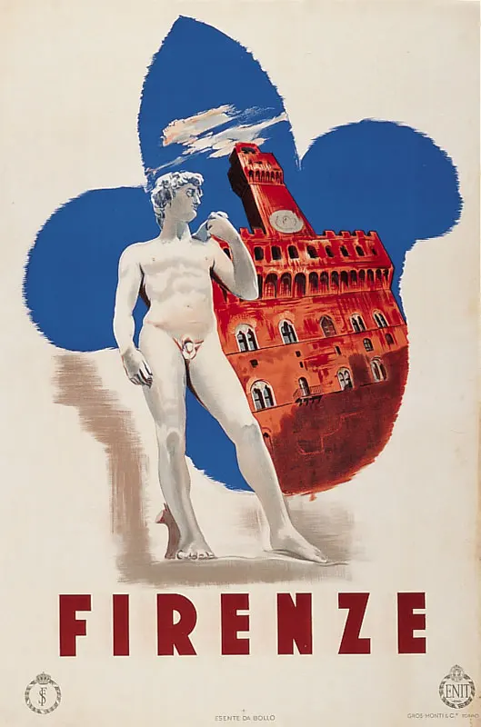 Италия туризма Плакаты Firenze Статуи Классическая Настенная Наклейка холст