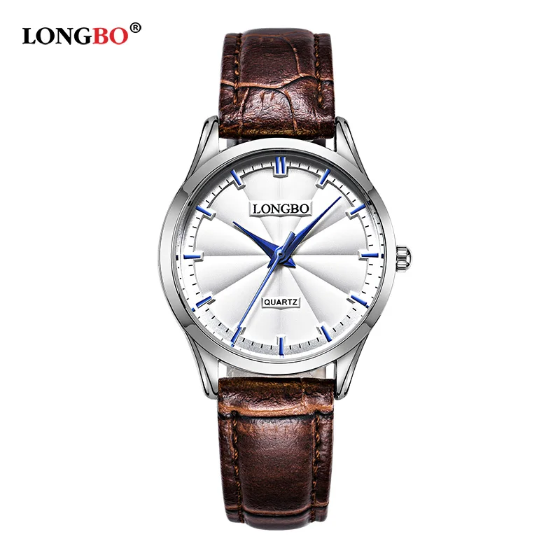 Reloj Mujer Longbo женские часы Женские Простые кварцевые кожаный ремешок