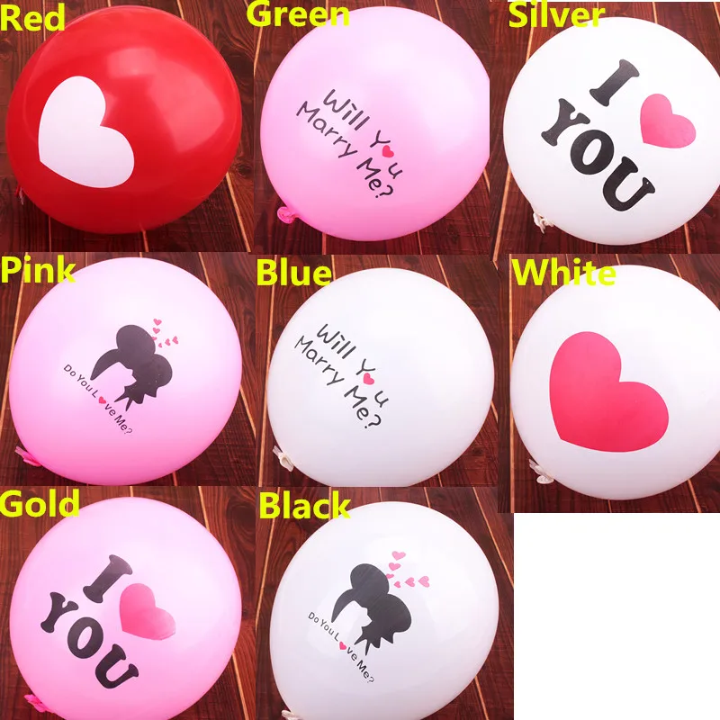 

50PCS Pearl Foil Balloons Valentines Ballons Red Heart Latex Ballon christmas Wedding Propose Marriage Decoration balloons