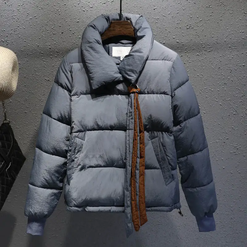 blue gray Женское короткое хлопковое пальто размера плюс XXXL в стиле Харадзюку, зимняя куртка для женщин, Chaqueta Mujer, хлопковая куртка, парка C4900 - Цвет: blue gray