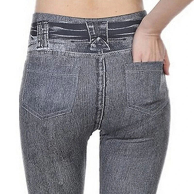 2019 обтягивающие брюки для детей имитация джинсов пикантные Легинсы Для женщин до