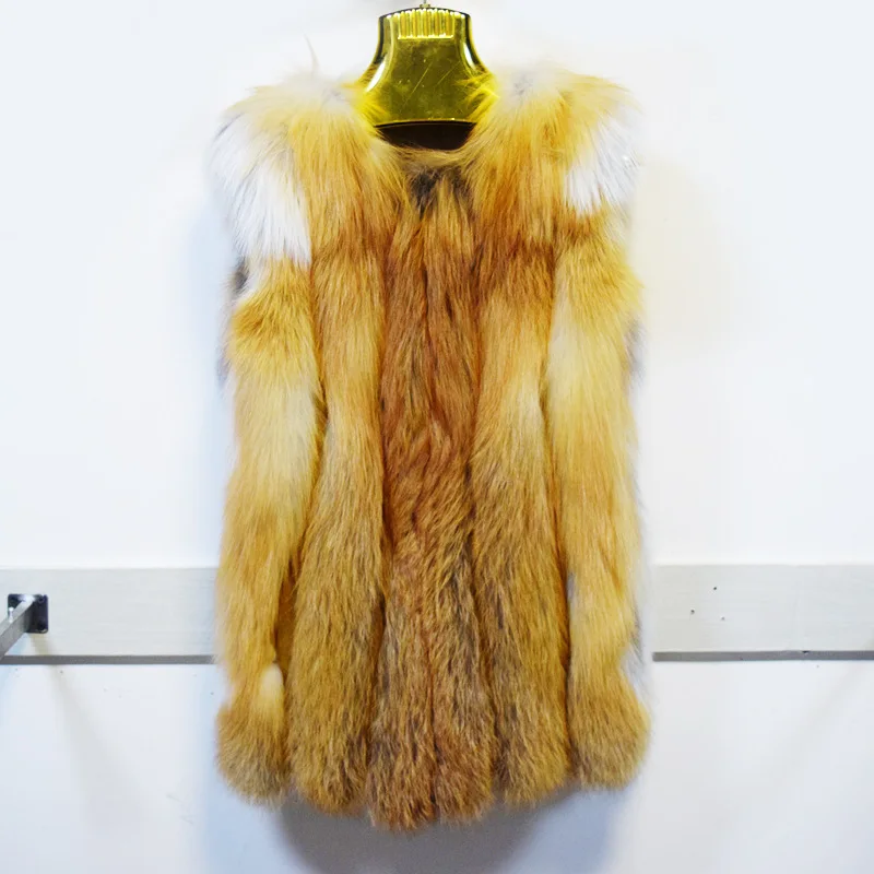 Новый 2018 великолепный идеальный Настоящее Red Fox Жилеты потрясающий натуральный